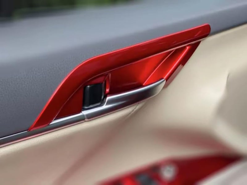 ERIDANUS Inner Car Door Handle Bowl Cover Trim for Toyota Camry (2018-2023) - Red ABS - 4 PCS - Image 3