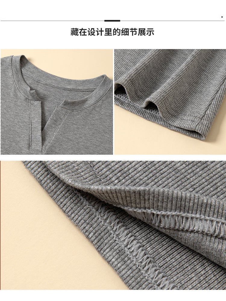 K2301V-Neck Base Shirt للنساء ، أوائل الخريف والشتاء ، قميص رقيق متناسب ، قميص أنيق طويل الأكمام لمظهر أنيق - Image 5