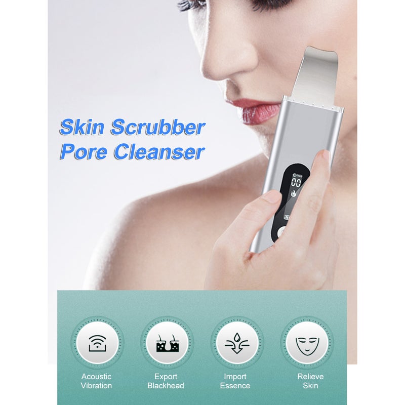 Facial Skin Scrubber 25000 RPM Ultrasonic Deep Cleansing Skin Spatula - Pore Non-Enlarging Gentle Care Pore Cleanser for Home Travel Business Trip Facial Care - Image 2
