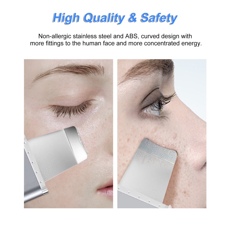 Facial Skin Scrubber 25000 RPM Ultrasonic Deep Cleansing Skin Spatula - Pore Non-Enlarging Gentle Care Pore Cleanser for Home Travel Business Trip Facial Care - Image 4