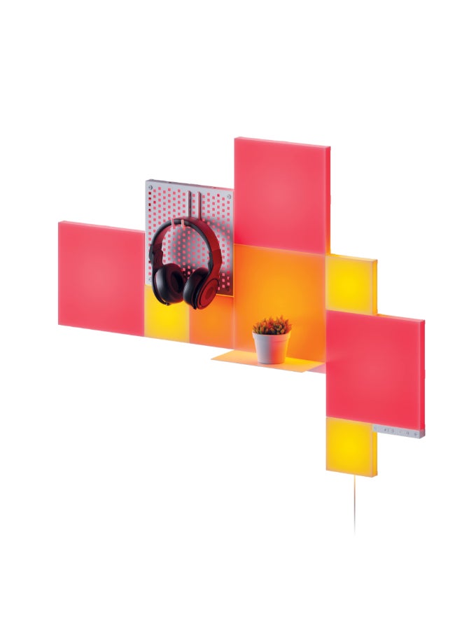 Nanoleaf Blocks Combo XL Starter Kit | Smart WiFi LED Panel System, 16M+ Colors, Low Energy, for Gamers, Vloggers, Influencers, Entertainment, Gaming, Living Room - 10 Pack (9 Panels + 1 Shelf)  - Image 1