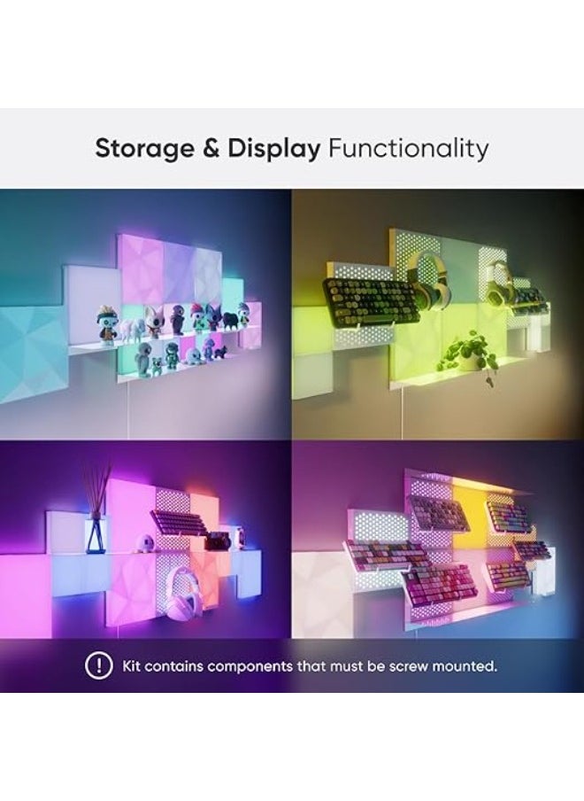 Nanoleaf Blocks Combo XL Starter Kit | Smart WiFi LED Panel System, 16M+ Colors, Low Energy, for Gamers, Vloggers, Influencers, Entertainment, Gaming, Living Room - 10 Pack (9 Panels + 1 Shelf)  - Image 4