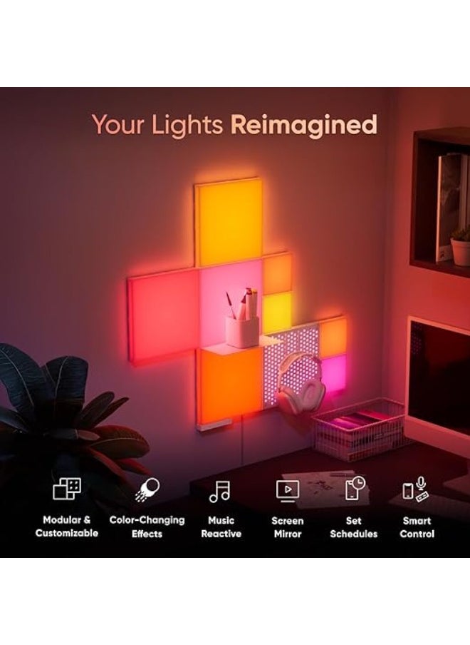 Nanoleaf Blocks Combo XL Starter Kit | Smart WiFi LED Panel System, 16M+ Colors, Low Energy, for Gamers, Vloggers, Influencers, Entertainment, Gaming, Living Room - 10 Pack (9 Panels + 1 Shelf)  - Image 2