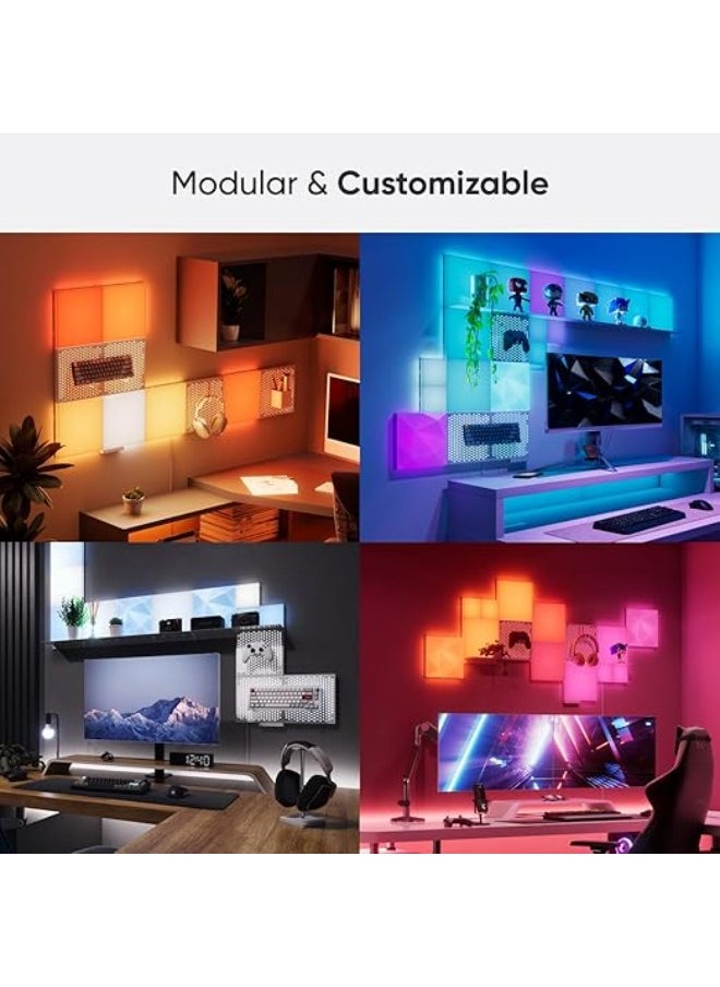 Nanoleaf Blocks Combo XL Starter Kit | Smart WiFi LED Panel System, 16M+ Colors, Low Energy, for Gamers, Vloggers, Influencers, Entertainment, Gaming, Living Room - 10 Pack (9 Panels + 1 Shelf)  - Image 3