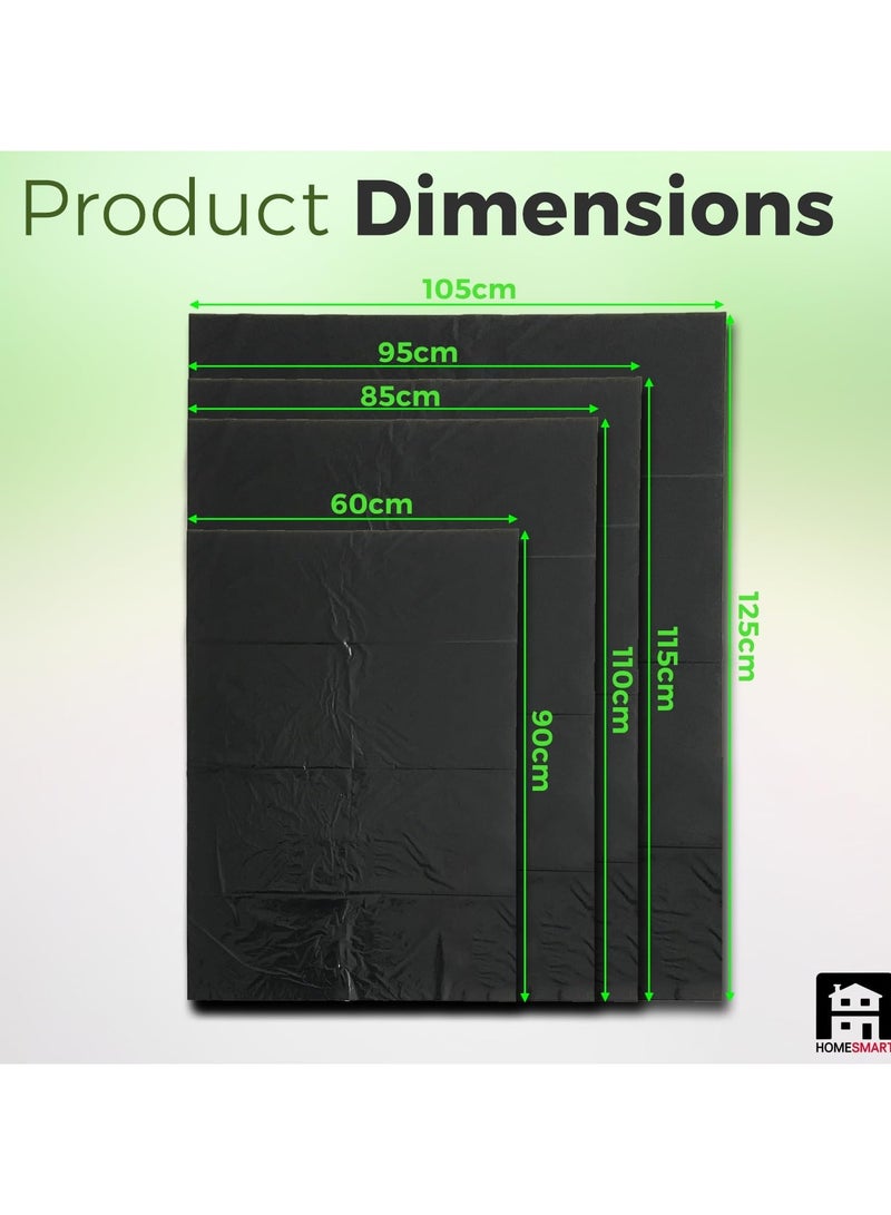 المنزل الذكي أكياس القمامة البلاستيكية من هوم سمارت، عبوة مكونة من 20 قطعة + 20 قطعة مجانًا، لون أسود، مناسبة للمطبخ والحديقة المنزلية والأنشطة الخارجية (60 × 90 سم) - Image 3