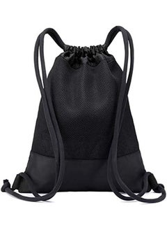Generic Drawstring Backpack,Sports Canvas Bag,Waterproof Oxford Fabric Drawstring Bag,Swimming Bag,Basketball Bag,Soccer Bag,Zipper 43*49cm(Black)  - Image 3