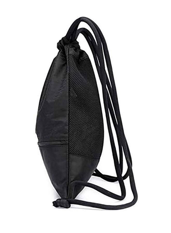 Generic Drawstring Backpack,Sports Canvas Bag,Waterproof Oxford Fabric Drawstring Bag,Swimming Bag,Basketball Bag,Soccer Bag,Zipper 43*49cm(Black)  - Image 4