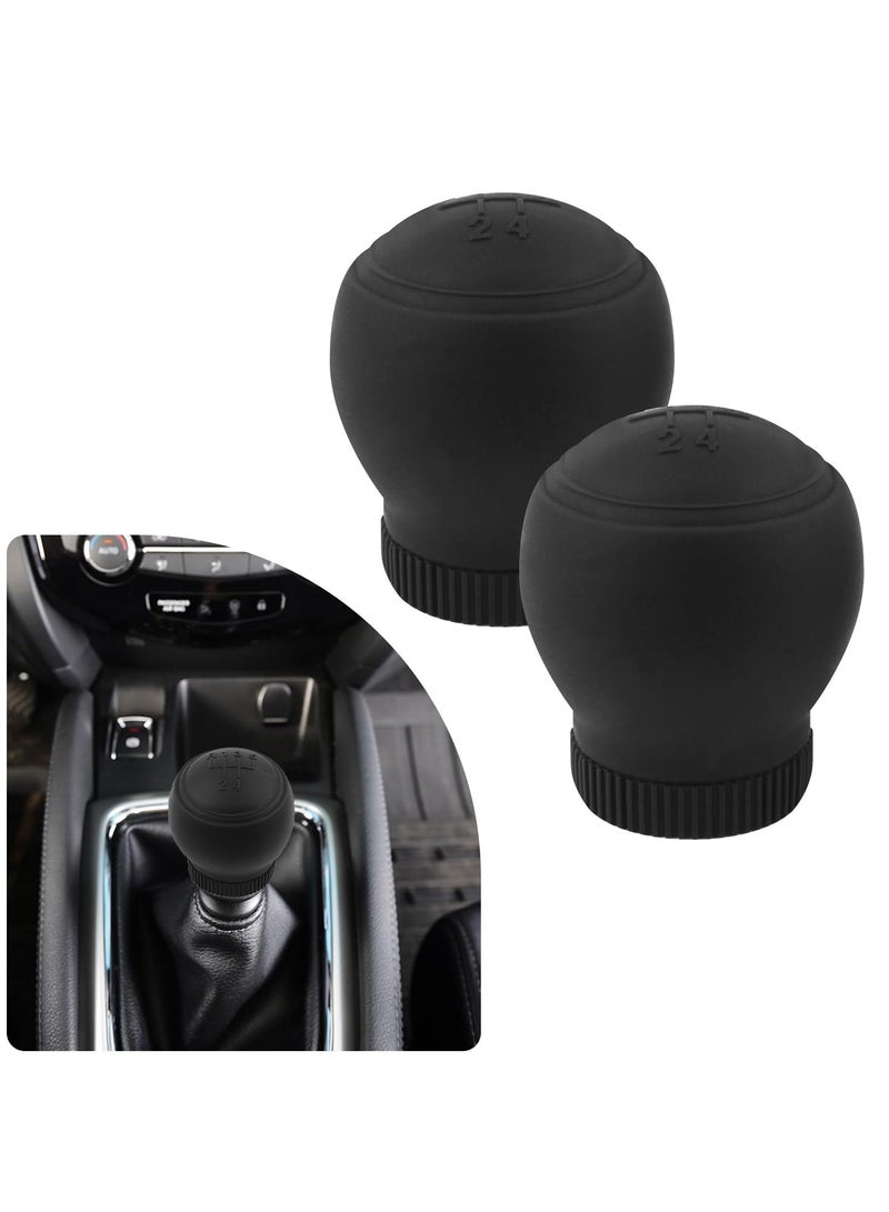 Shift Knob Cover, 5 Speed Car Gear Shift Cover, Anti-Slip Silicone Protector, Universal Manual Shifter Cover, Car Interior Accessories, Protects Shift Knobs, Black, 2PCS - Image 1