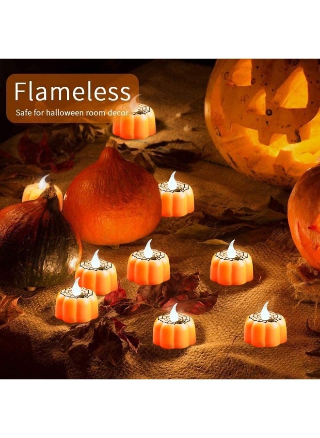 Generic Pack of 12 Spider Candle Lights, Battery Operated Spider Flameless Candles Party Pumpkins Lights LED Tealight Candles  - Image 3