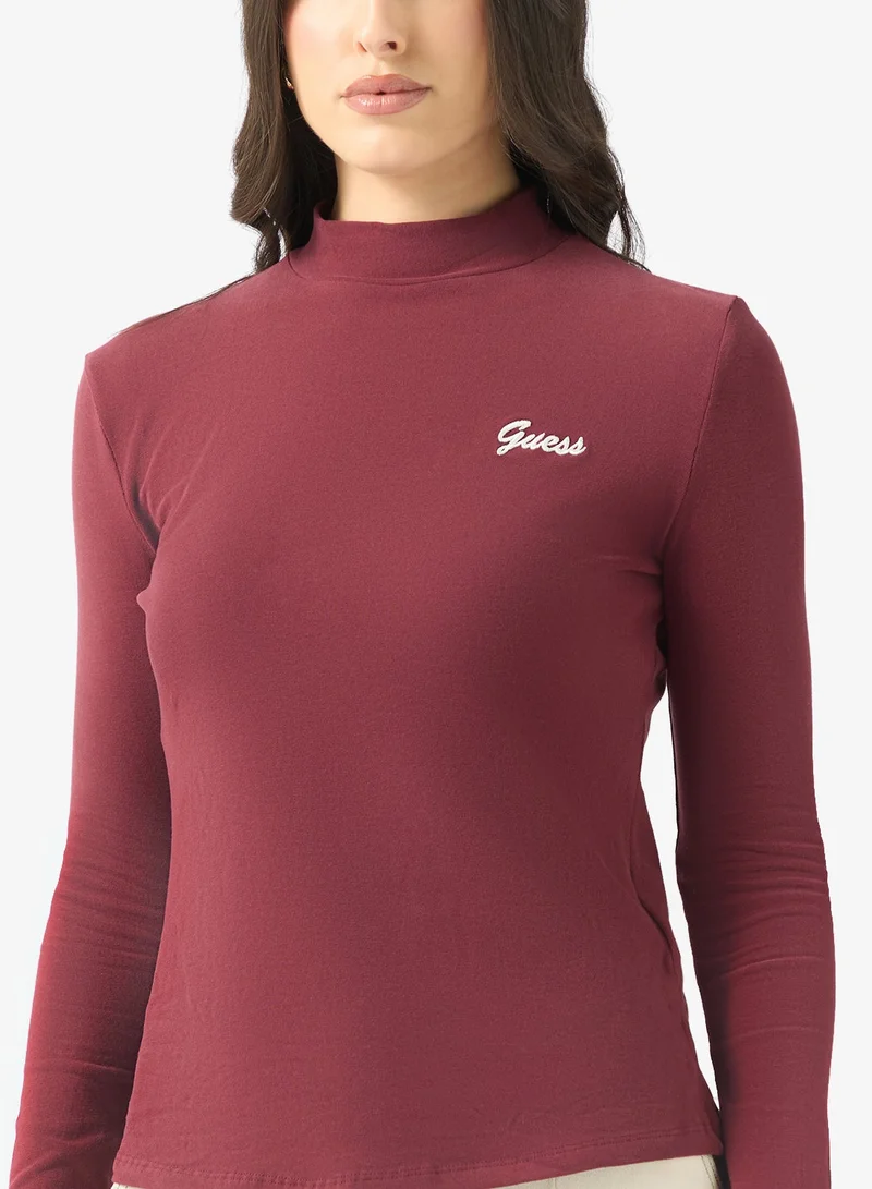 GUESS  Alba High Neck Long Sleeve Top for Women | Best Price UAE