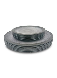Superware SUPERWARE | Food Grade Melamine | Dinner Set - Circular Black-Matt (24 pcs.) | Dinnerware, Tableware, Stain Free, Glazed Finish  - Image 4