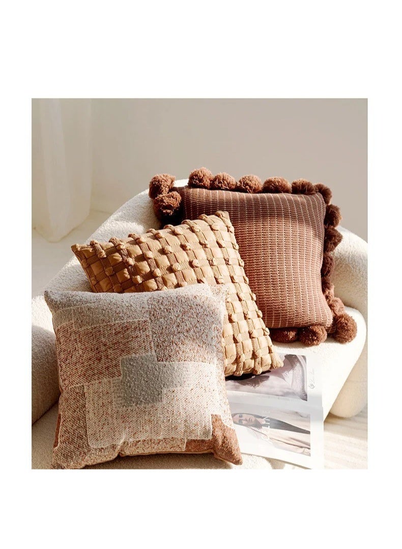 Cream brown medieval French simple pillow cover French high-end living room sofa pillow cushion bay window - Image 1