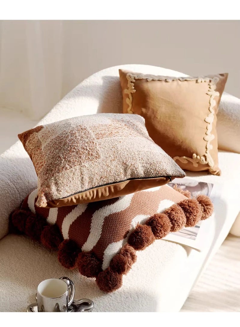 Cream brown medieval French simple pillow cover French high-end living room sofa pillow cushion bay window - Image 2