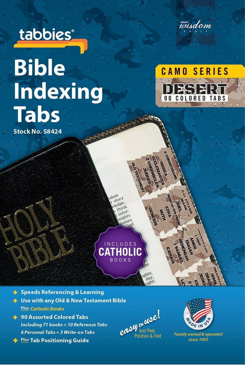 Tabbies Desert Camo Bible Indexing Tabs, Old & New Testaments Plus Catholic Books, 90 Tabs Including 71 Books, 10 Reference, 6 Personal, 3 Write-on (58424) - Image 4