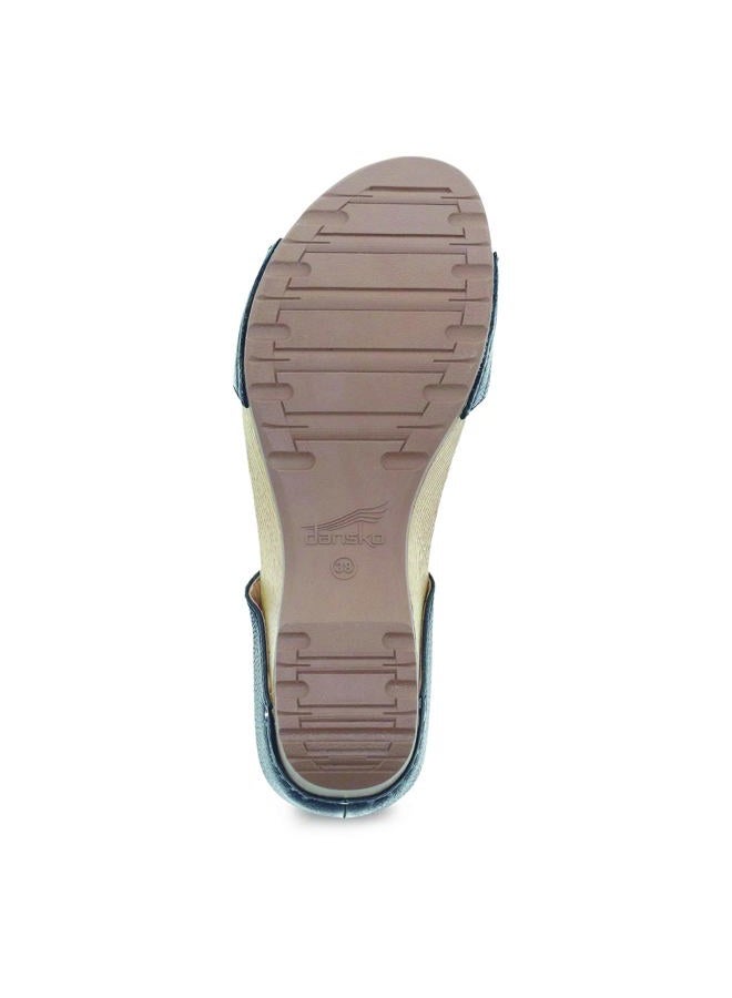Dansko Tanya Slip-On Wedge Sandal for Women - Cushioned, Contoured Footbed for All-Day Comfort and Support - Hook & Loop Strap with Buckle Detail - Lightweight Rubber Outsole Tanya Black 8.5-9 M US - Image 3