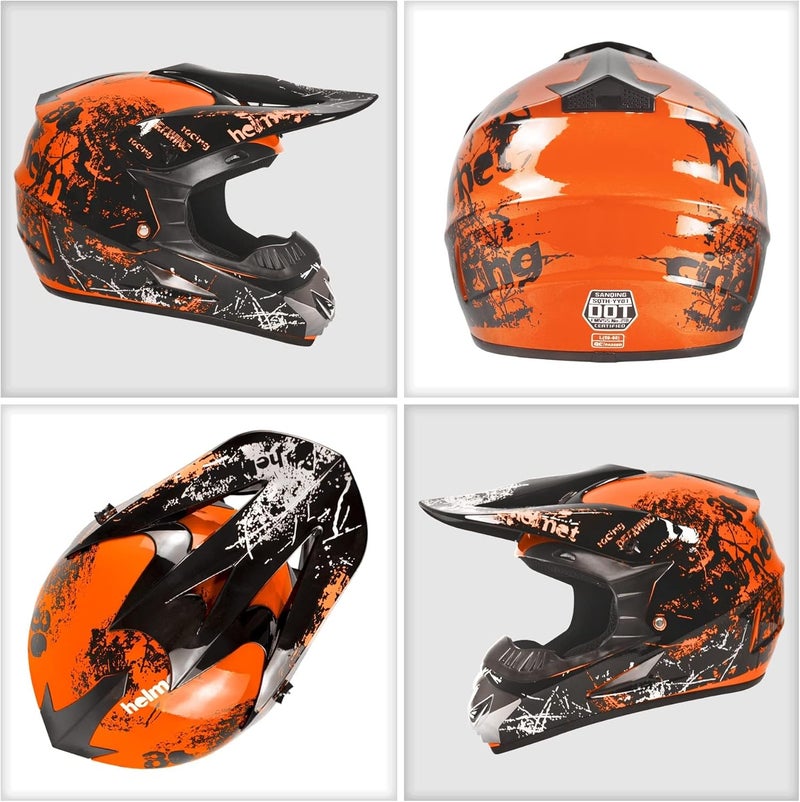 Spark Dirt Bike Helmet Set for Kids and Adults - DOT Approved Off-Road Motorcycle Helmet with Goggles, Gloves, and Mask - Image 3