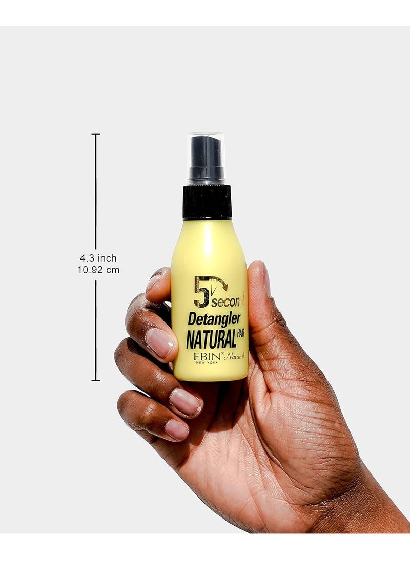 EBIN NEW YORK 5 Second Detangler - infused with Moroccan Argan Oil | Instant moisture | Lightweight conditioning | Softening and smoothing | UVA-UVB filters for heat protectant | Brazilian Hair 2 oz / 60ml  - Image 4