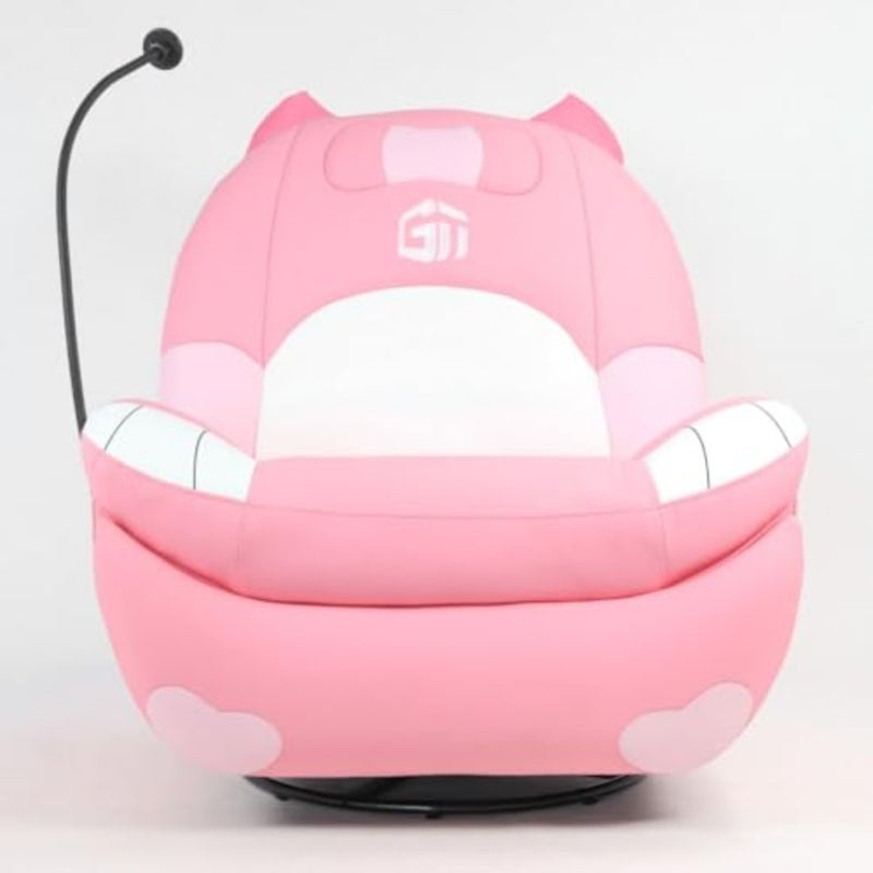 Gaming sofa for home use, PU and mesh material, pink color, ergonomic design with footrest, magnetic phone mount, and side storage - Image 1