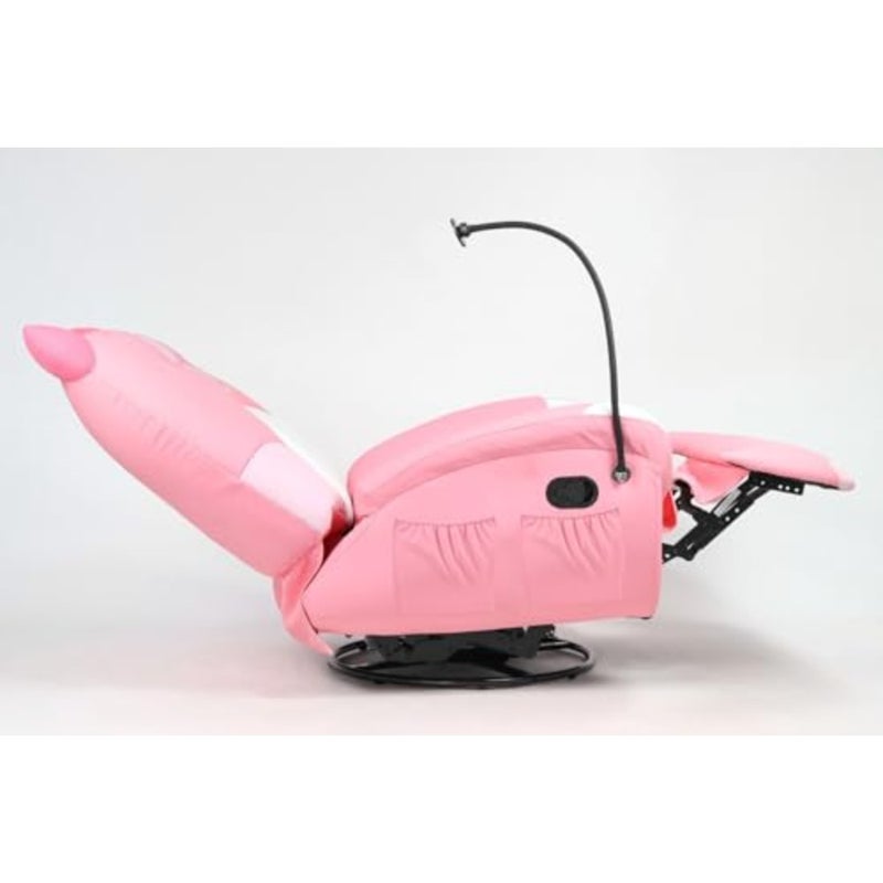Gaming sofa for home use, PU and mesh material, pink color, ergonomic design with footrest, magnetic phone mount, and side storage - Image 5