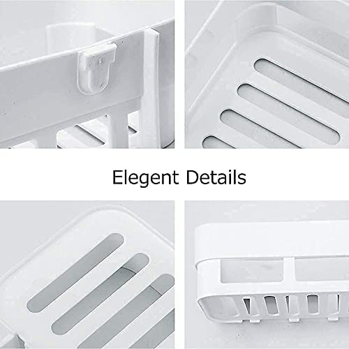KITSSENTIAL Acrylic Matte Finish Adhesive Sticker Support Without Drilling Multipurpose Wall Mount Bathroom Shelf and Rack White 1 Bathroom Shelf - Image 4