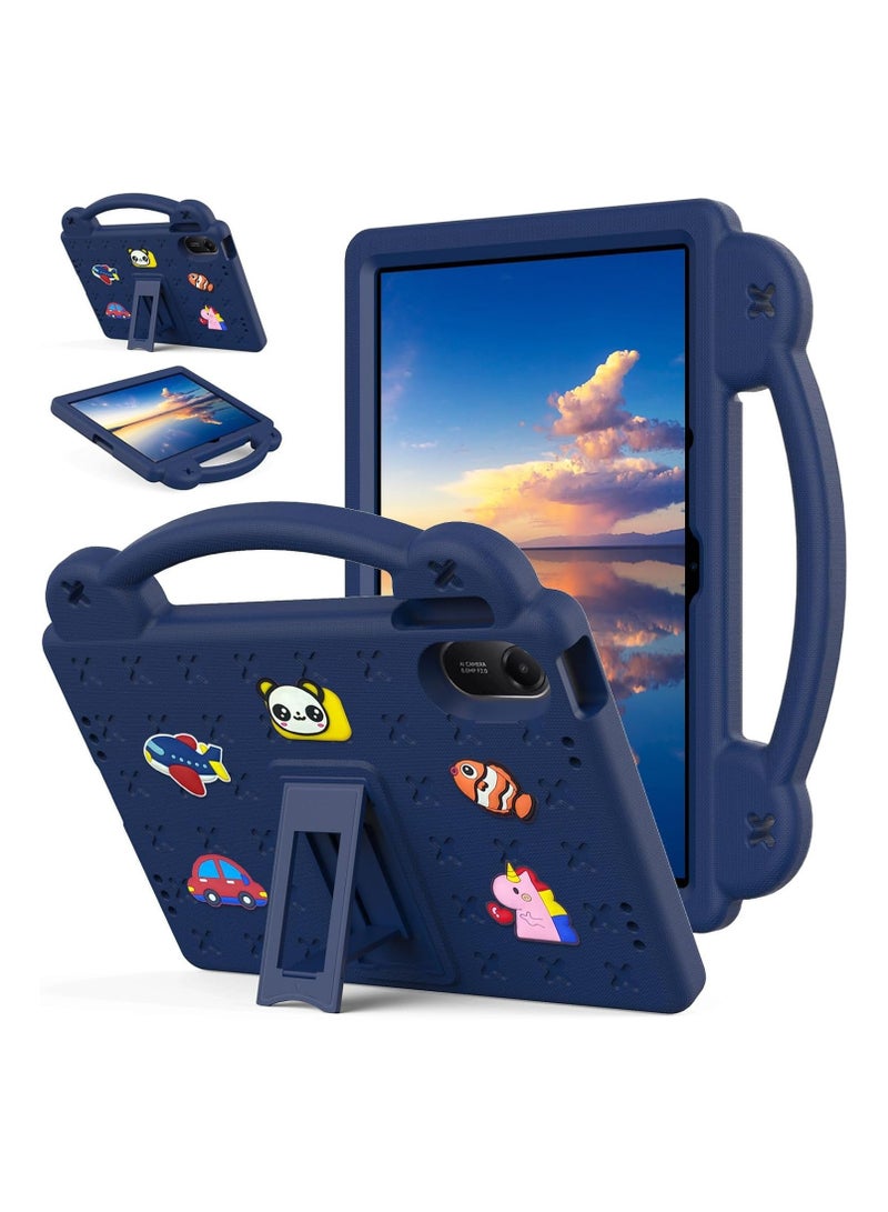 VKL Kids Case Compatible with Xiaomi Redmi Pad 2 2025 /Redmi Pad SE 2025 (11 inch), Shockproof Case with Shoulder Strap and Handle Stand (Navy Blue) - Image 2
