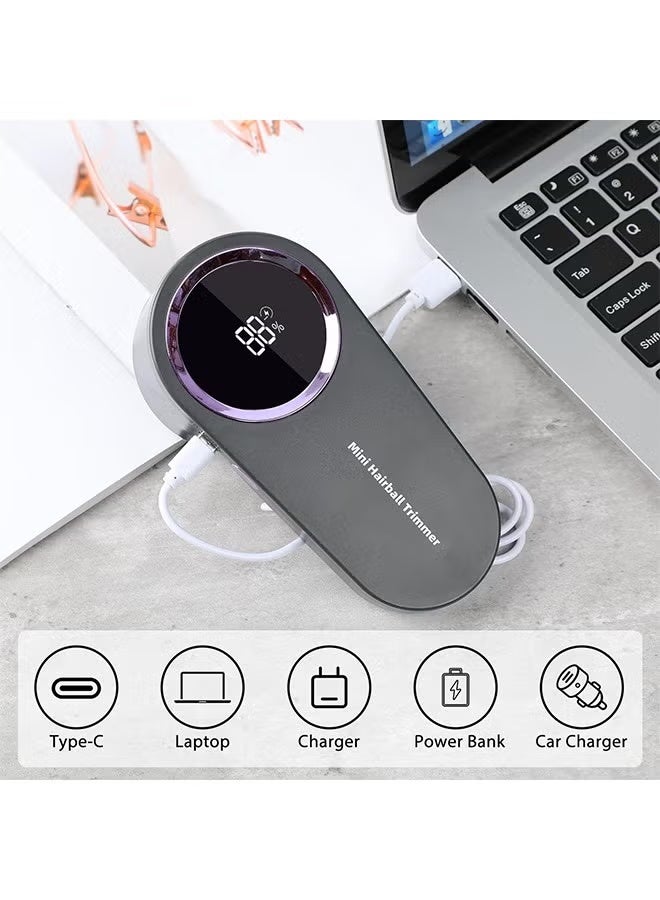 الحلاقة الأبيض القابلة لإعادة الشحن مع شاشة رقمية - تصميم 6 شفرة وقفل السلامة لإزالة الفوضى والحبوب الدموية والشعر من الملابس والأثاث والأريكة والبطانيات - Image 4