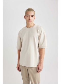 DeFacto Man Loose Fit Crew Neck Short Sleeve Knitted T-Shirt  - Image 5