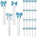 Laffact Blue Bow Bubble Wands 24Pcs Blue Bows Small Mini Bubble Wands Bulks Something Blue Bridal Shower Party Favor Decorations for Valentine Day Wedding Birthday Party Supplies - Image 2