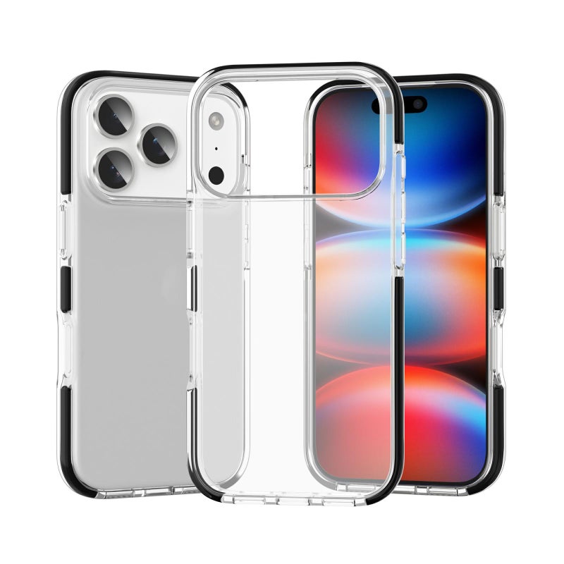 إيروريكس جراب هاتف TPU شفاف عالي الجودة مقاوم للصدمات ثنائي اللون لهاتف iPhone 17 Pro Max (أسود) - Image 1