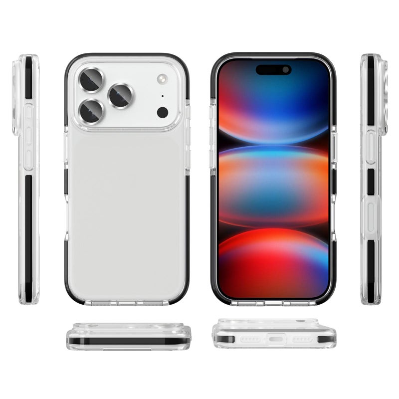 إيروريكس جراب هاتف TPU شفاف عالي الجودة مقاوم للصدمات ثنائي اللون لهاتف iPhone 17 Pro Max (أسود) - Image 2