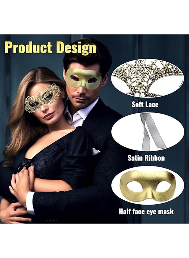 قناع القناع للنساء، قناع العين الدانتيل للأزواج، قناع الكرة الزي البندقية الغامضة للحفلة - Image 4