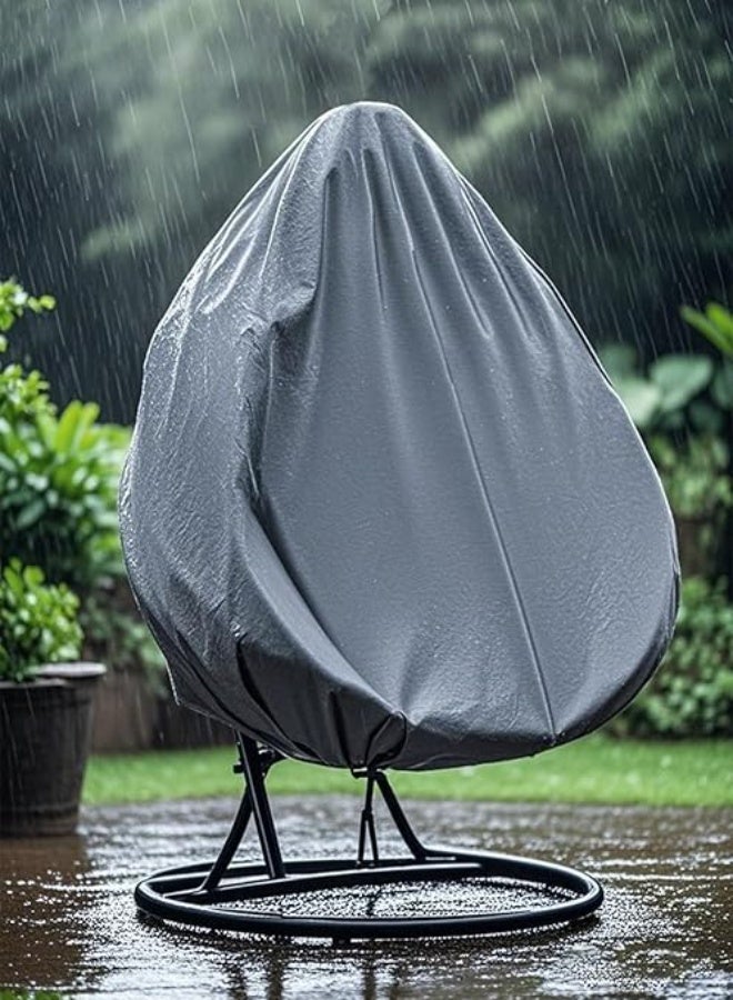 2 Person Egg Chair Cover with Zipper, Durable Large Wicker Egg Swing Chair Covers,Heavy Duty Weather Resisatnt Outdoor Chair Cover, 91'' X 80'', Outdoor Pod Chair Hanging Chair Cover. - Image 5