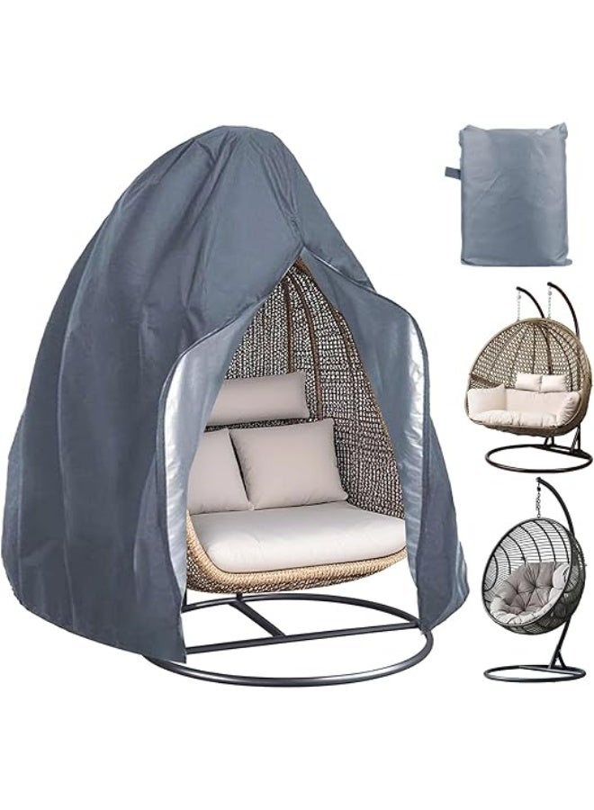 2 Person Egg Chair Cover with Zipper, Durable Large Wicker Egg Swing Chair Covers,Heavy Duty Weather Resisatnt Outdoor Chair Cover, 91'' X 80'', Outdoor Pod Chair Hanging Chair Cover. - Image 1