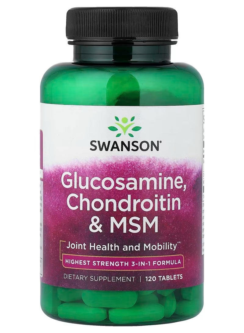 SWANSON Glucosamine Chondroitin & MSM 120 Tablets