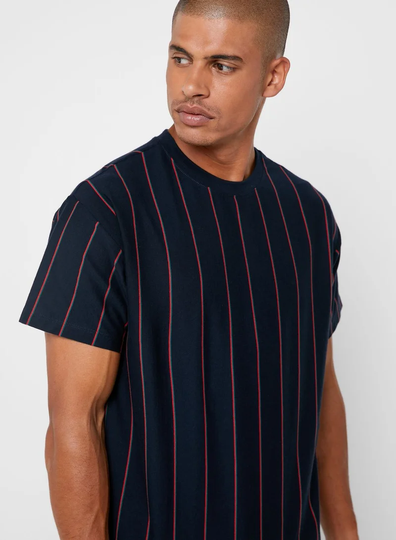 NEW LOOK Hackney Vertical Stripe Crew Neck T-Shirt