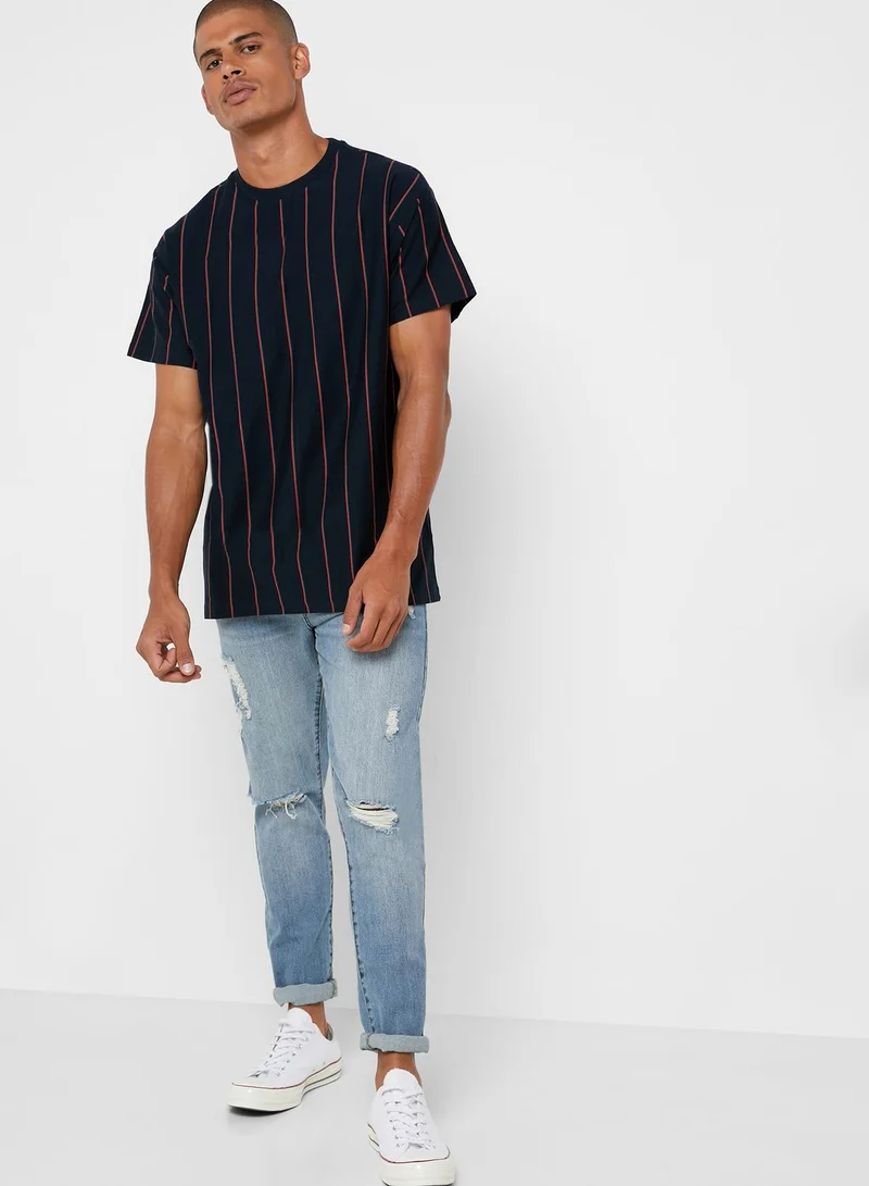 NEW LOOK Hackney Vertical Stripe Crew Neck T-Shirt