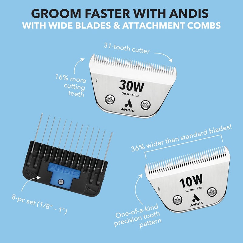 Andis 561462 ceramicEDGE 30W XFine Wide Blade Small Animal and Pet Grooming Detachable Replacement Blade Long Lasting Stainless Steel - Image 5