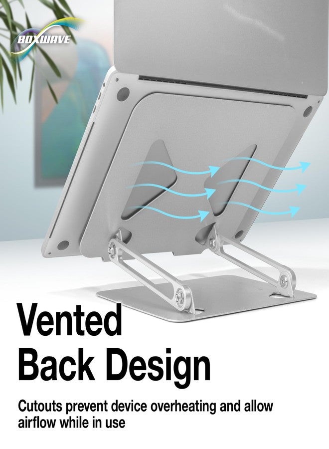 BoxWave Stand and Mount Compatible with HP ZBook Fury 17 G7 - Executive VersaView Stand, Ergonomic Adjustable Viewing Angle Metallic Riser - Metallic Silver - Image 4