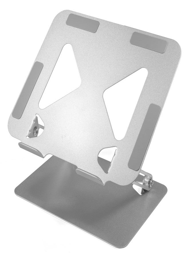 BoxWave Stand and Mount Compatible with HP ZBook Fury 17 G7 - Executive VersaView Stand, Ergonomic Adjustable Viewing Angle Metallic Riser - Metallic Silver - Image 1
