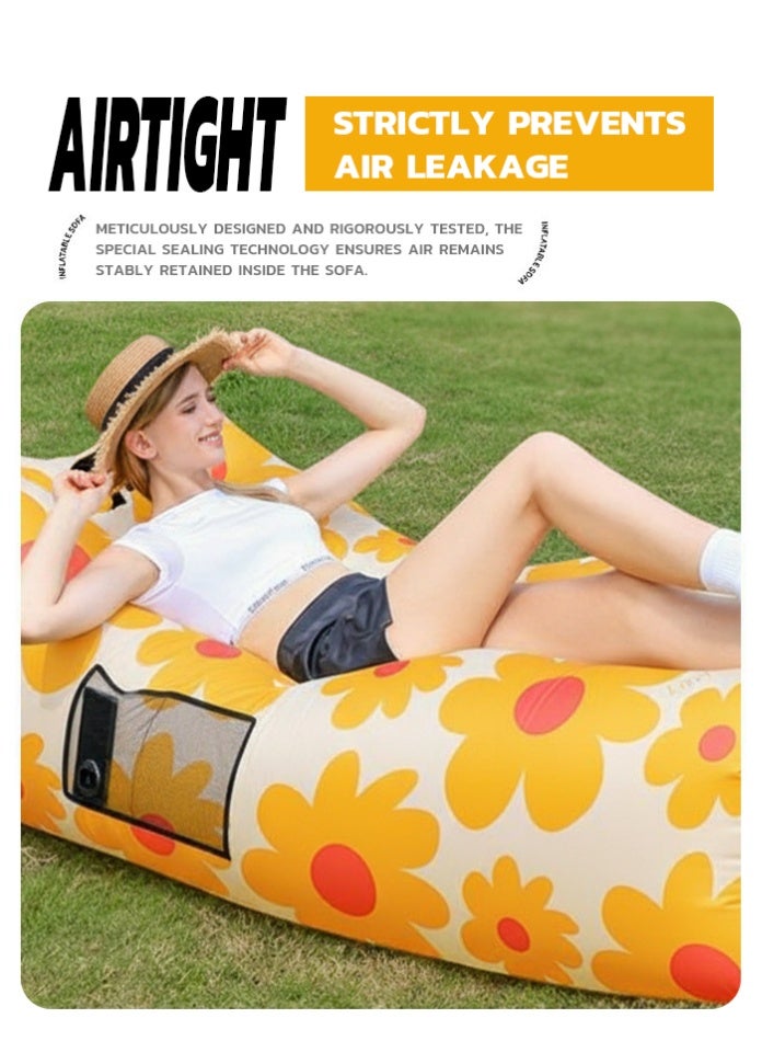 EFFIE Wind-Powered Inflatable Sofa – No Pump Needed, 175*75*55cm Ultra-Light & Waterproof, Ergonomic Air Lounge Chair for Camping, Beach & Travel - Image 2