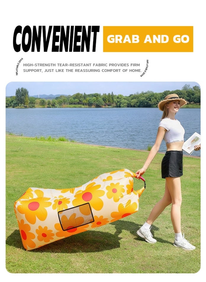 EFFIE Wind-Powered Inflatable Sofa – No Pump Needed, 175*75*55cm Ultra-Light & Waterproof, Ergonomic Air Lounge Chair for Camping, Beach & Travel - Image 5