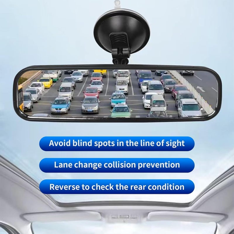 Azonee Car Mirror for Driving Test & Blindspots, Rear View Interior Mirror for Examiner & Instructor, Extra HD Anti-glare Rearview Mirror with Adjustable Suction Cup, Universal Fit fors Cars - Image 3