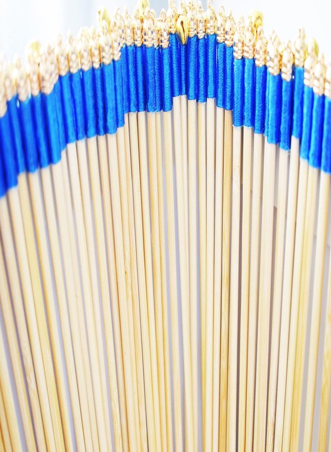 Kingsnow 100 Pack Blue Lace Wedding Ribbon Wands Streamers with Bells Silk Fairy Wands Sticks Wedding Exit Ribbon for Party Activities Bridal Shower Send Off Holiday Celebration - Image 5