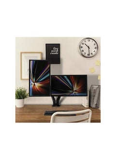 إيروريكس 91-LDT13C024 حامل شاشة LCD ثنائي الشاشة، حامل رفع دوار عالمي لشاشتين، شاشة مزدوجة زنبركية غازية، توازن تفاعلي، حامل شاشة الحركة الكاملة، حامل مكتبي يدعم شاشتين  - Image 2
