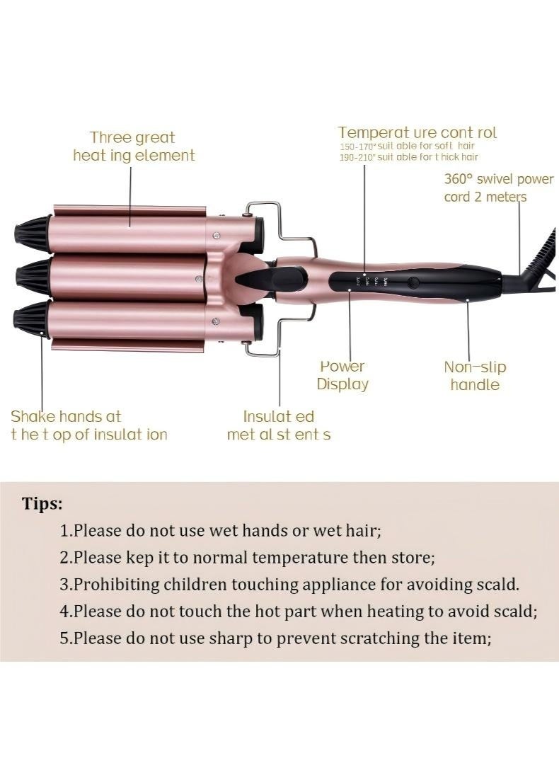 NOOA Hair Curler 3 Barrel Curling Iron Curler Crimper Curling Tongs Ceramic Hair Wavers Curling Wands Curler Styling Tools - Image 4