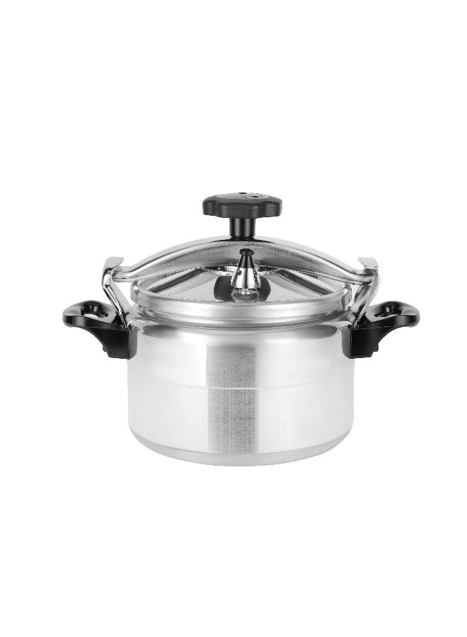 DELCASA 15 Liter Aluminum Pressure Cooker Equipped with Multi Safety Device and Unique Pressure Indicator Durable Aluminum Alloy Construction with Firm Handles Silver  - Image 5