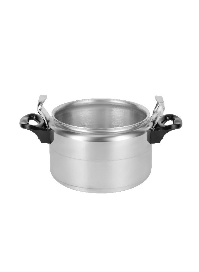 DELCASA 15 Liter Aluminum Pressure Cooker Equipped with Multi Safety Device and Unique Pressure Indicator Durable Aluminum Alloy Construction with Firm Handles Silver  - Image 2