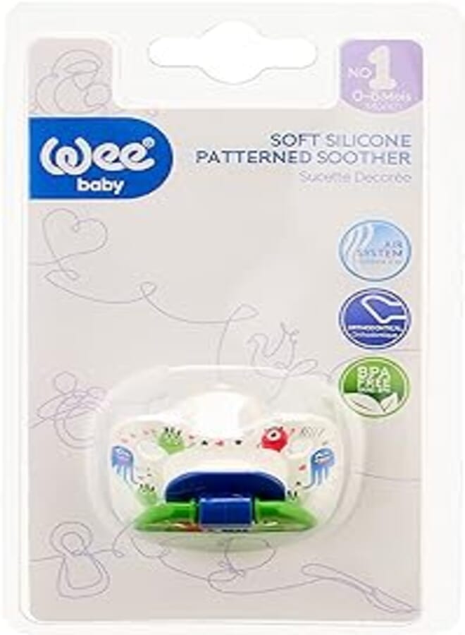 Wee baby Wee Baby Cartoons Printed Orthodontic Soother, Number 1 