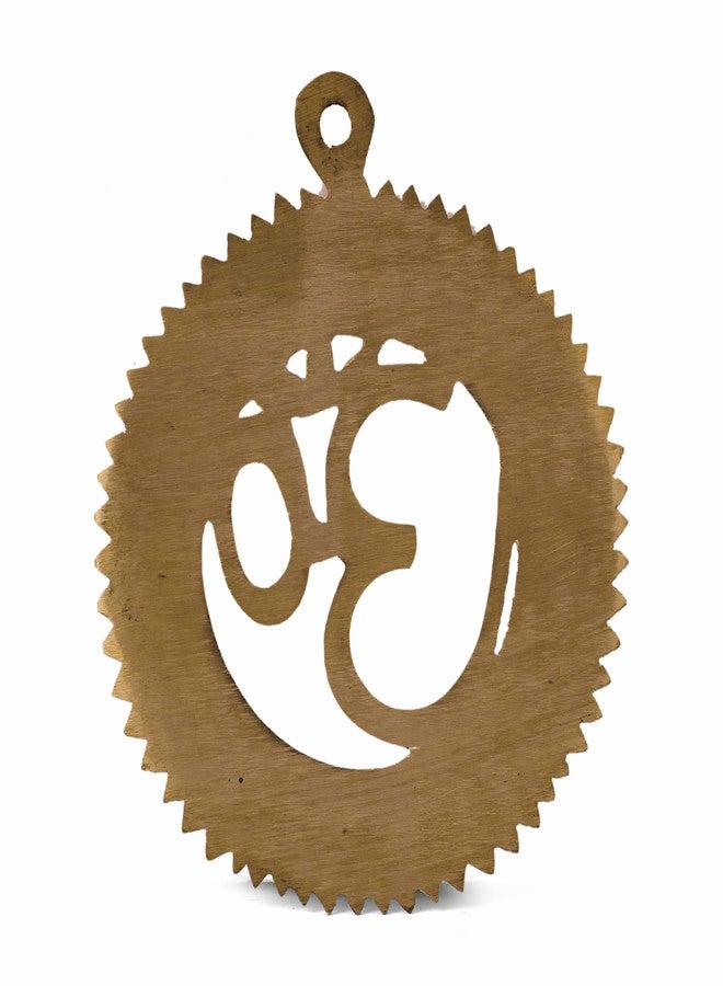 GURU JEE™ Brass Om Wall Hanging with Gayatri Mantra Engraved Decorative Brass Om Religious Wall Decor for Home Temple Worship - Image 3