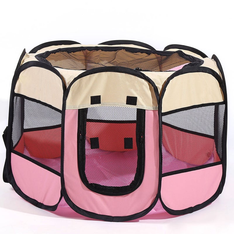 Portable Foldable Waterproof Pet playpen Open-Air Oxford Air Mesh Playpen and Exercise Pen Tent House Playground for Dogs and Cats Small - Image 1